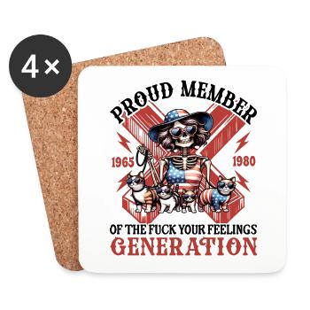 Cat Wife Humor Generation X - Coasters (set of 4) - white - Front