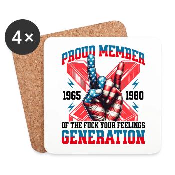 Rock USA Humor Generation X - Coasters (set of 4) - white - Front