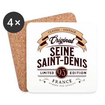 Seine-Saint-Denis Département France - Dessous de verre (lot de 4) - blanc - Devant