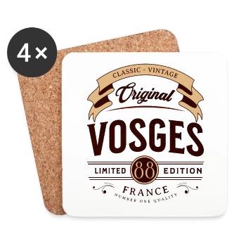 Vosges Département France - Dessous de verre (lot de 4) - blanc - Devant