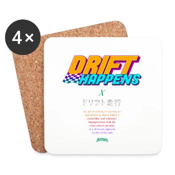 Drift happens | dream Artworks - Coasters (set of 4) - white - Front