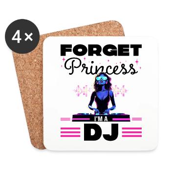 Oublie La Princesse Humour DJ Femme - Dessous de verre (lot de 4) - blanc - Devant
