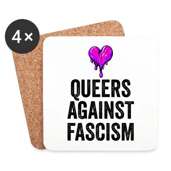 Queers against fascism - Untersetzer (4er-Set) - Weiß - Vorne