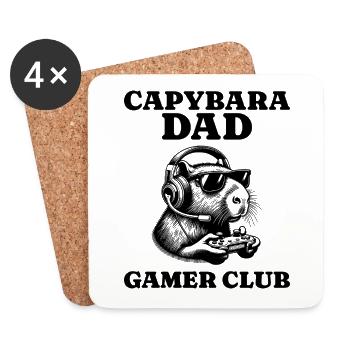 Capybara Gamer Capybara Dad Gamer - Coasters (set of 4) - white - Front