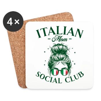 Mom Social Club Italian Mom - Coasters (set of 4) - white - Front