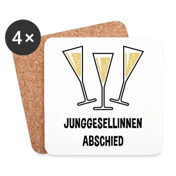 Junggesellinnenabschied Sektgläser Trichter Zu 2C - Untersetzer (4er-Set) - Weiß - Vorne