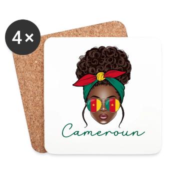 Femme Cameroun Fille Camerounaise - Dessous de verre (lot de 4) - blanc - Devant