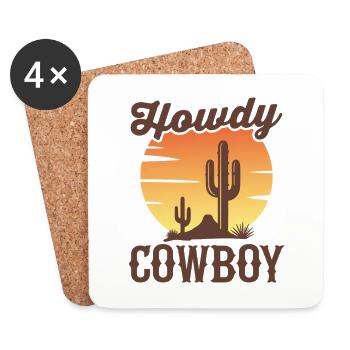 Howdy Cowboy - Coasters (set of 4) - white - Front