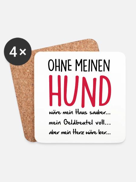ohne meinen HUND - Untersetzer (4er-Set) - Weiß