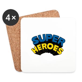 Cadeau de super-héros - Dessous de verre (lot de 4) - blanc - Devant
