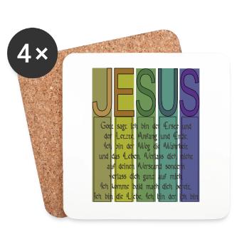 Jesus ich bin der ich bin - Untersetzer (4er-Set) - Weiß - Vorne