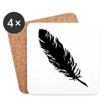 feather - Coasters (set of 4) - white - Front
