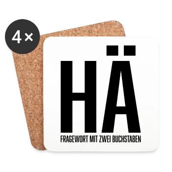 Hä Fragewort mit zwei Buchstaben - Untersetzer (4er-Set) - Weiß - Vorne