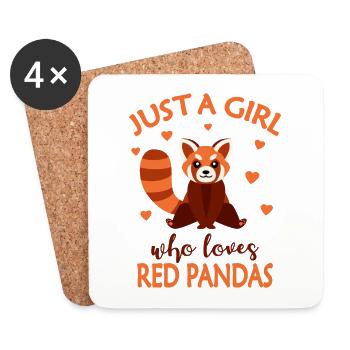 Roter Panda - Untersetzer (4er-Set) - Weiß - Vorne
