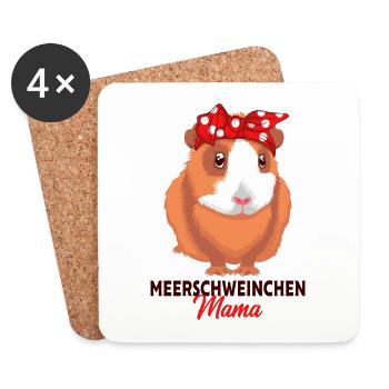 Meerschweinchen - Untersetzer (4er-Set) - Weiß - Vorne