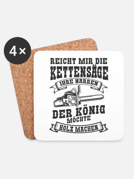 Holzfäller - Untersetzer (4er-Set) - Weiß