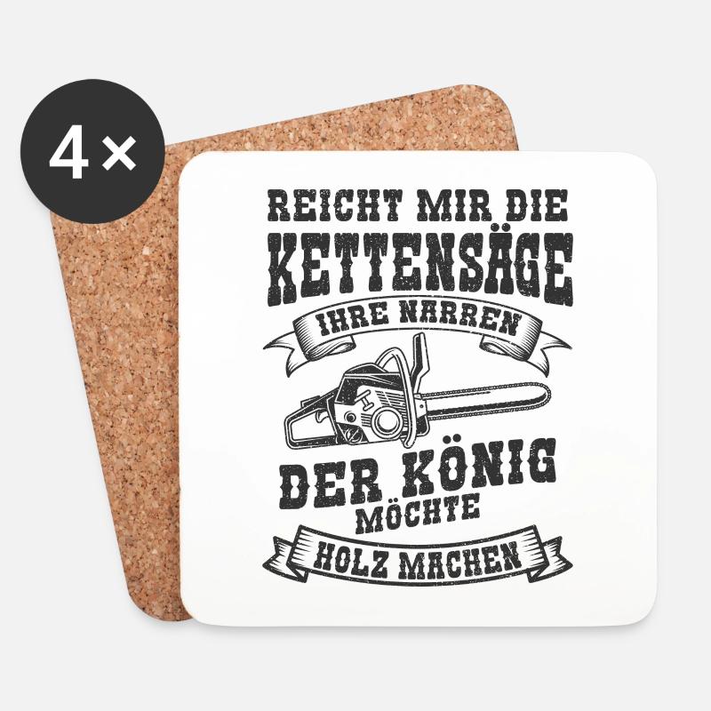 Holzfäller - Untersetzer (4er-Set) - Weiß