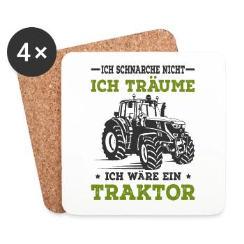 Traktor - Untersetzer (4er-Set) - Weiß - Vorne