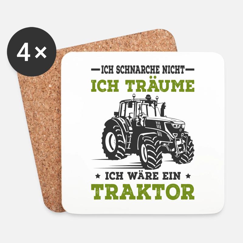 Traktor - Untersetzer (4er-Set) - Weiß