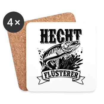 Angler Hecht - Untersetzer (4er-Set) - Weiß - Vorne