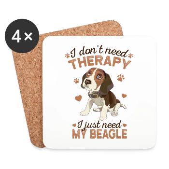 Beagle - Untersetzer (4er-Set) - Weiß - Vorne
