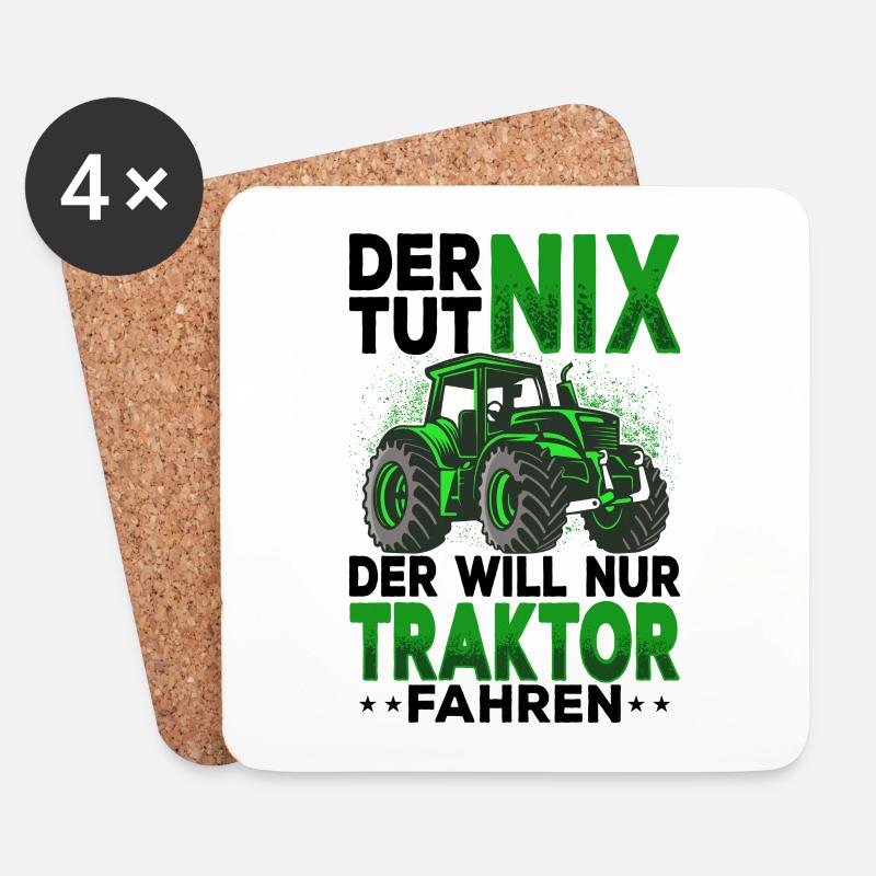 Traktor - Untersetzer (4er-Set) - Weiß