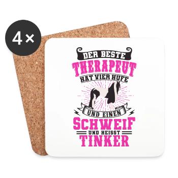 Tinker Pferd - Untersetzer (4er-Set) - Weiß - Vorne