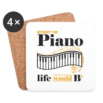 piano - Dessous de verre (lot de 4) - blanc - Devant