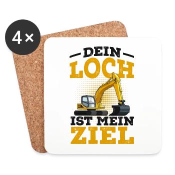 Bagger - Untersetzer (4er-Set) - Weiß - Vorne