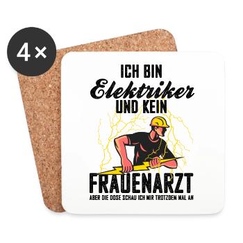 Elektriker - Untersetzer (4er-Set) - Weiß - Vorne