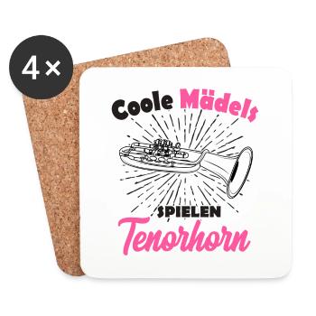 Tenorhorn - Untersetzer (4er-Set) - Weiß - Vorne