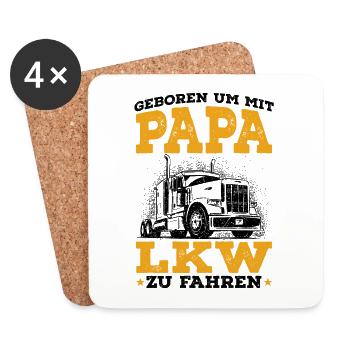 LKW Fahrer - Untersetzer (4er-Set) - Weiß - Vorne