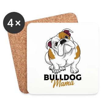 Bulldog anglais - Dessous de verre (lot de 4) - blanc - Devant