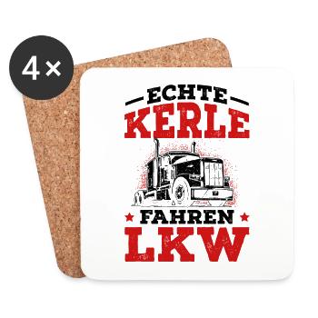 LKW Fahrer - Untersetzer (4er-Set) - Weiß - Vorne