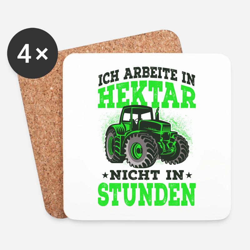 Landwirt - Untersetzer (4er-Set) - Weiß
