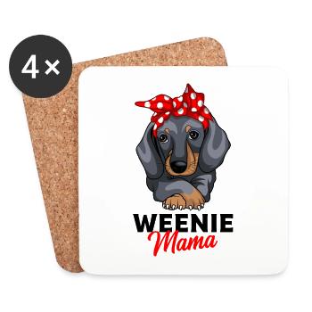 dachshund - Coasters (set of 4) - white - Front