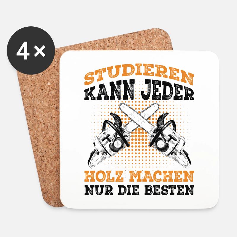 Holzfäller - Untersetzer (4er-Set) - Weiß