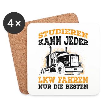 LKW Fahrer - Untersetzer (4er-Set) - Weiß - Vorne
