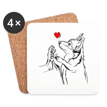 Corgi - Coasters (set of 4) - white - Front