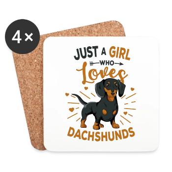 dachshund - Coasters (set of 4) - white - Front