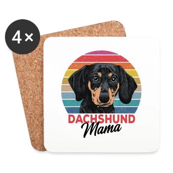 dachshund - Coasters (set of 4) - white - Front