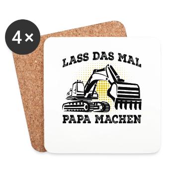 Baggerfahrer - Untersetzer (4er-Set) - Weiß - Vorne