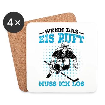 Eishockey - Untersetzer (4er-Set) - Weiß - Vorne
