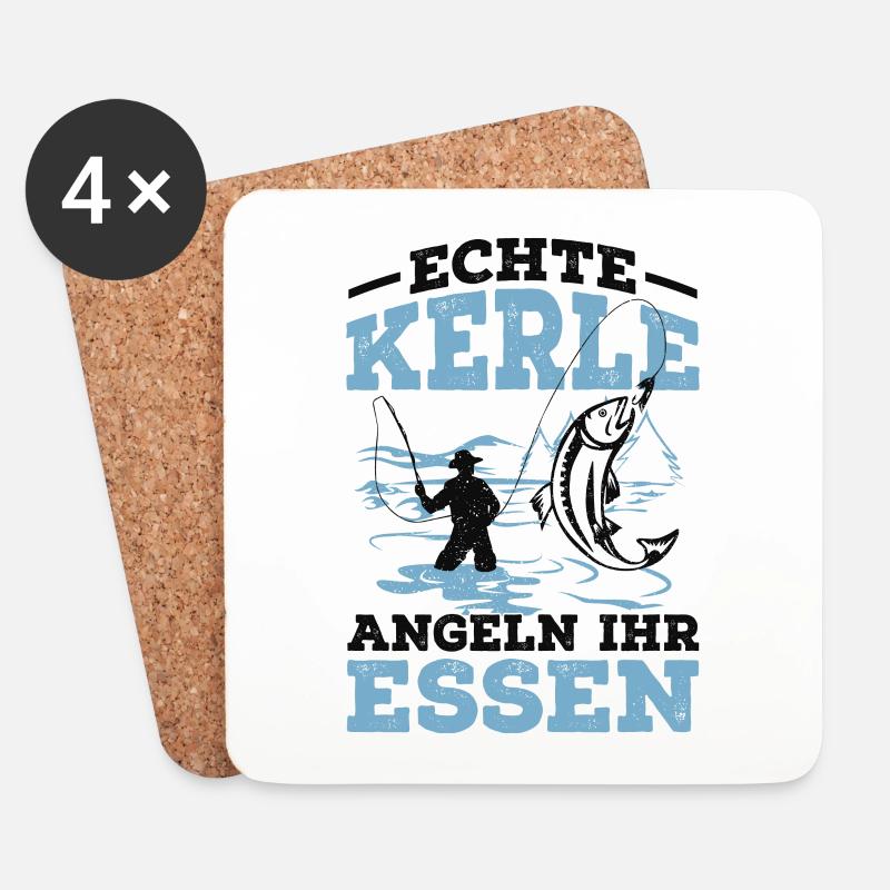 Angeln - Untersetzer (4er-Set) - Weiß