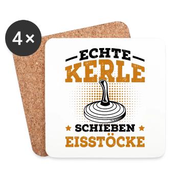Stockschießen - Untersetzer (4er-Set) - Weiß - Vorne
