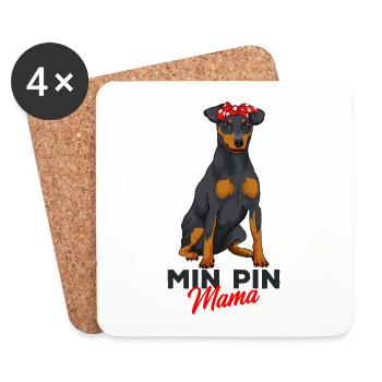 Miniature Pinscher - Coasters (set of 4) - white - Front