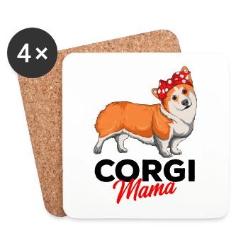 Corgi - Coasters (set of 4) - white - Front