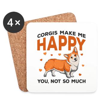 Corgi - Coasters (set of 4) - white - Front