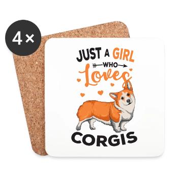 Corgi - Coasters (set of 4) - white - Front