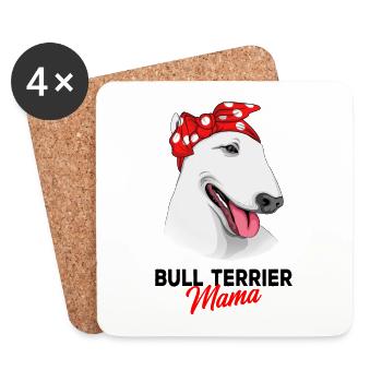 Bull terrier - Dessous de verre (lot de 4) - blanc - Devant